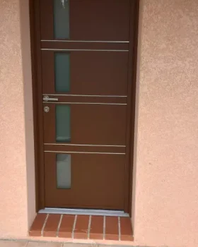 PORTE D'ENTREE ALUMINIUM MARRON SAINT ORENS