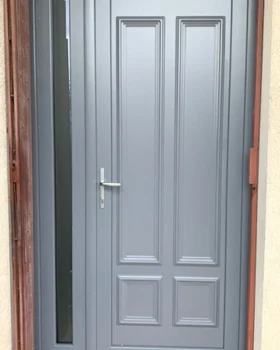 PORTE D'ENTREE EN PVC GRIS CLAIR BALMA