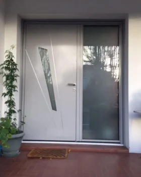 PORTE D'ENTREE GRIS ANODISE AVEC TIERCE FIXE RAMONVILLE