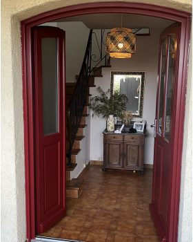 PORTE D'ENTRÉE EN BOIS VUE OUVERTE RAMONVILLE